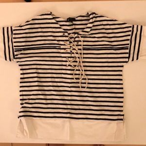 JCrew blue and white stripe nautical top